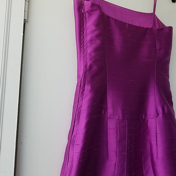 Vintage '90s Purple Silk Dress and Cotton Cardigan - Picture 4 of 8